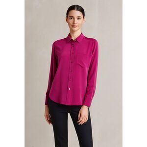 EQUIPMENT Purple Silk Long Sleeve Button Up Shirt Top   Women's Size Small